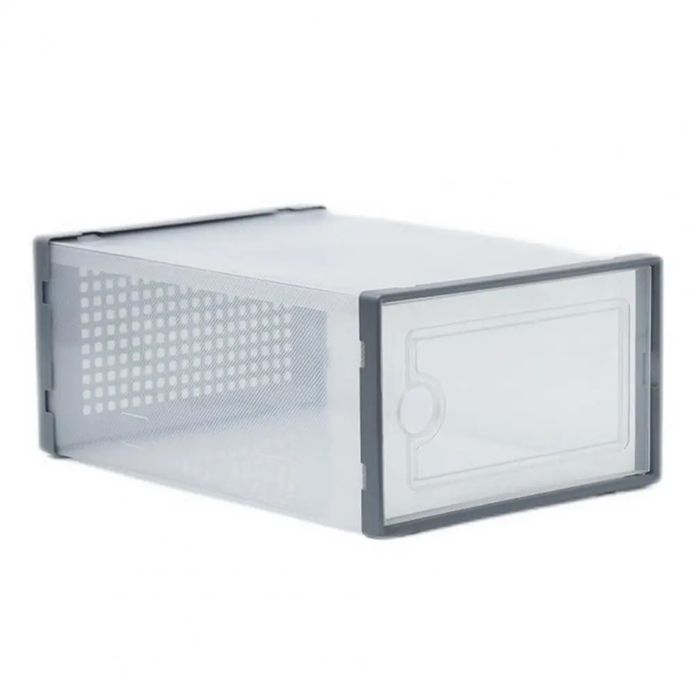 Useful Shoe Box Breathable Hole Design Storing Side-opening Type Visible Sundry Shoe Organizer Box