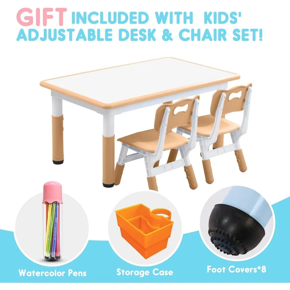 Ensemble table et chaises pour enfants, table et chaises pour tout-petits, 2 chaises