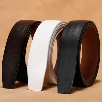 남성용 정품 가죽 벨트, 버클 없음, 2 레이어 소가죽 벨트, 레트로 스타일, 버클리스 허리띠, 남녀공용 교체 벨트 스트립 
