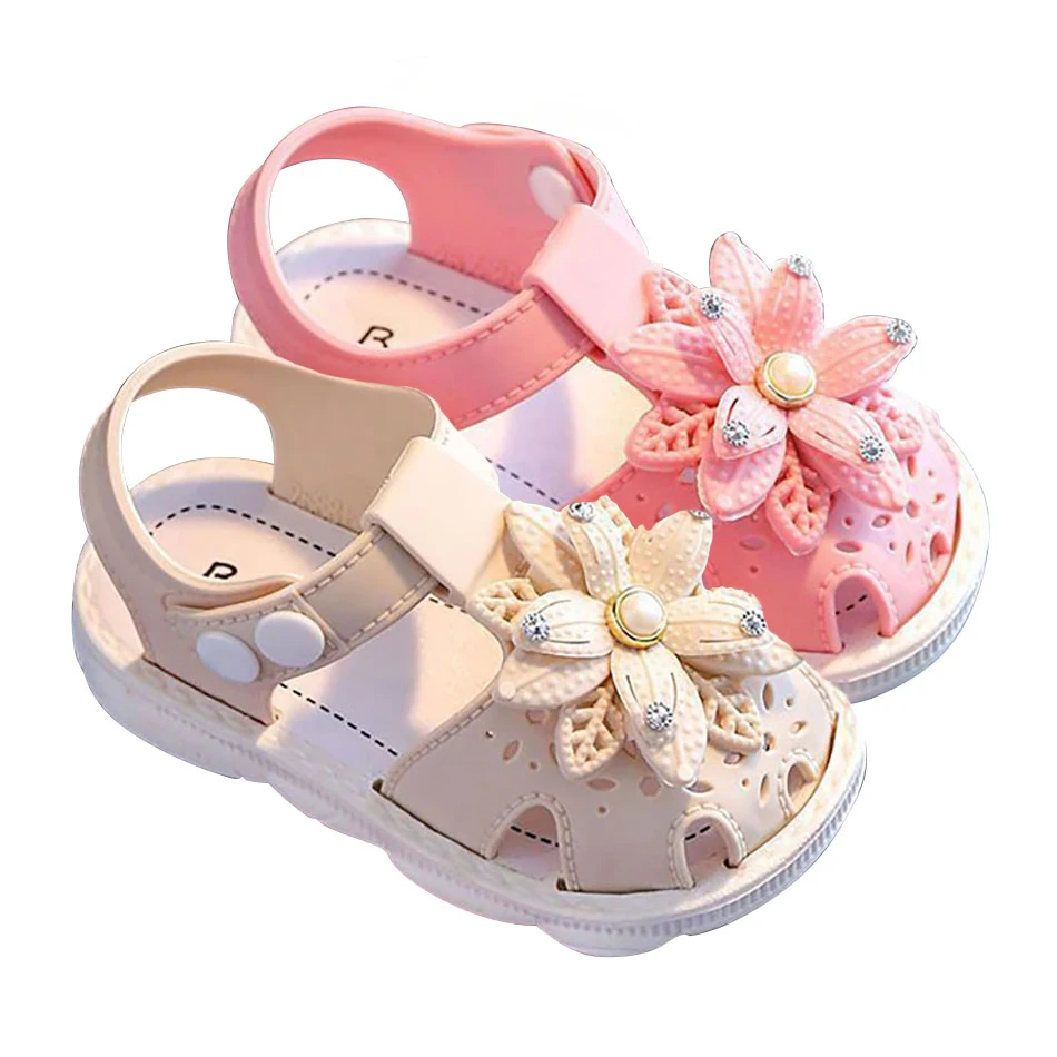 Children's Shoes Girls' Summer Sandals Anti Slip Soft Soles Baby Hollowed Out Flowers Breathable Baby Shoes Walking Shoes