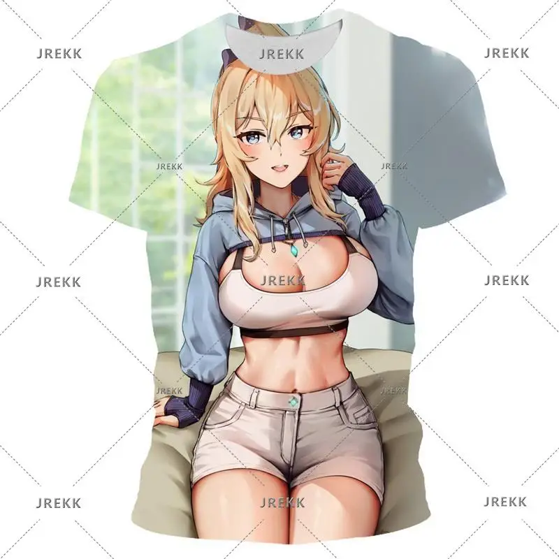 Ahegao Hentai Custom Anime T Shirt for Men 3D Waifu Girls Printed T-shirt Harajuku Fashion Tops Customized Sexy Loli Tee Shirts