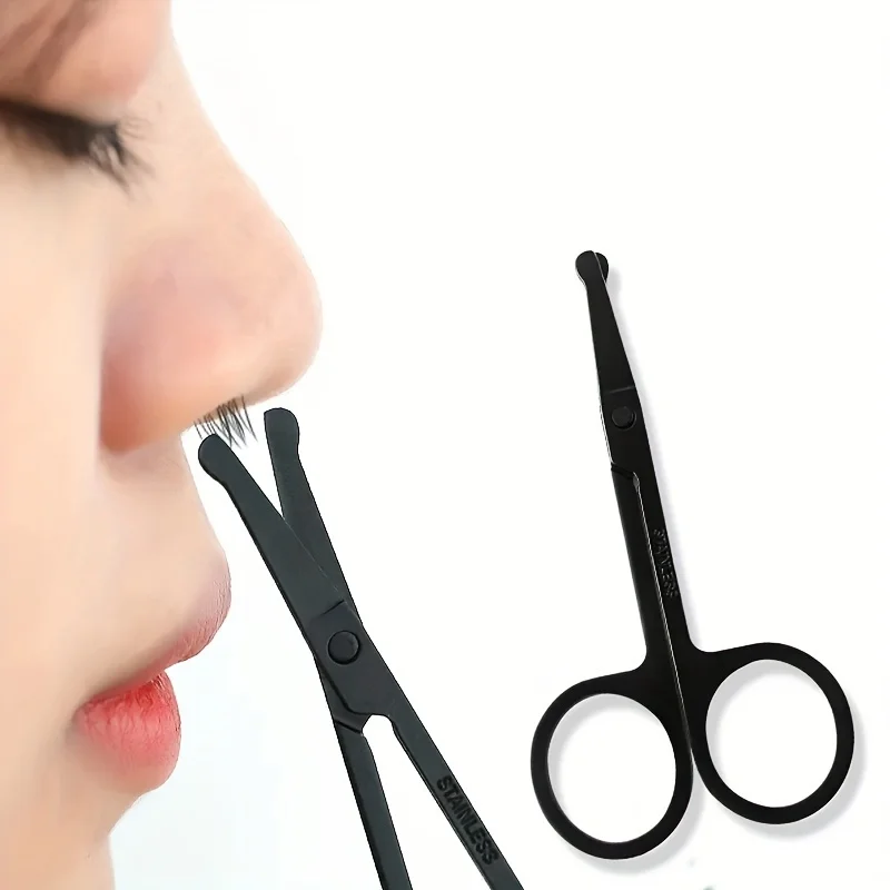 Nose Hair Shears For Personal Care Facial Hair Removal And Ear Nose Eyebrow Trimming Stainless Steel Fine