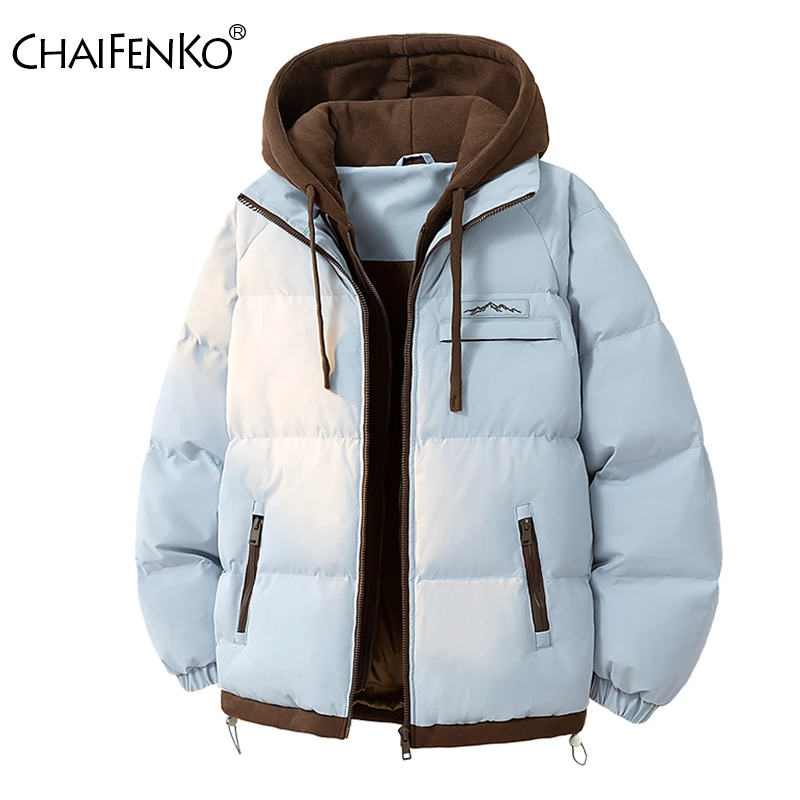 

Новая простая модная ветрозащитная мужская куртка, зимняя утепленная парка для улицы, удобное однотонное повседневное пальто с капюшоном для мужчин