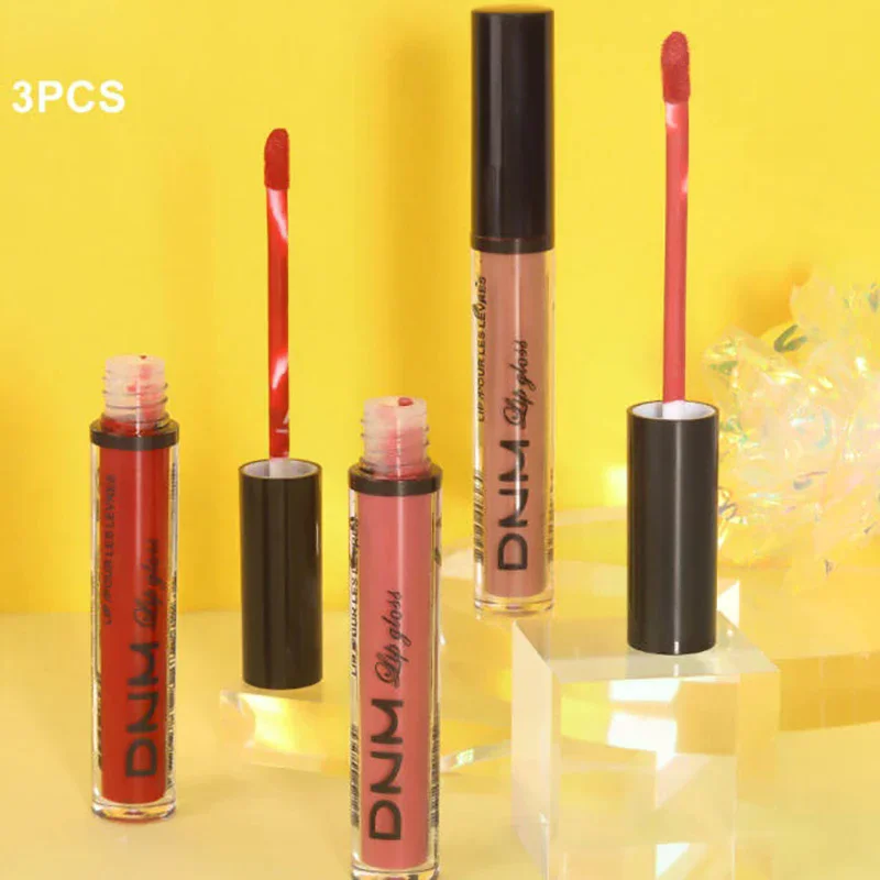 3pcs/set Liquid Lipstick Waterproof Long Lasting Cosmetic Black Blue Purple Green Matte Lip Gloss Nude Lip Tint Stain Makeup