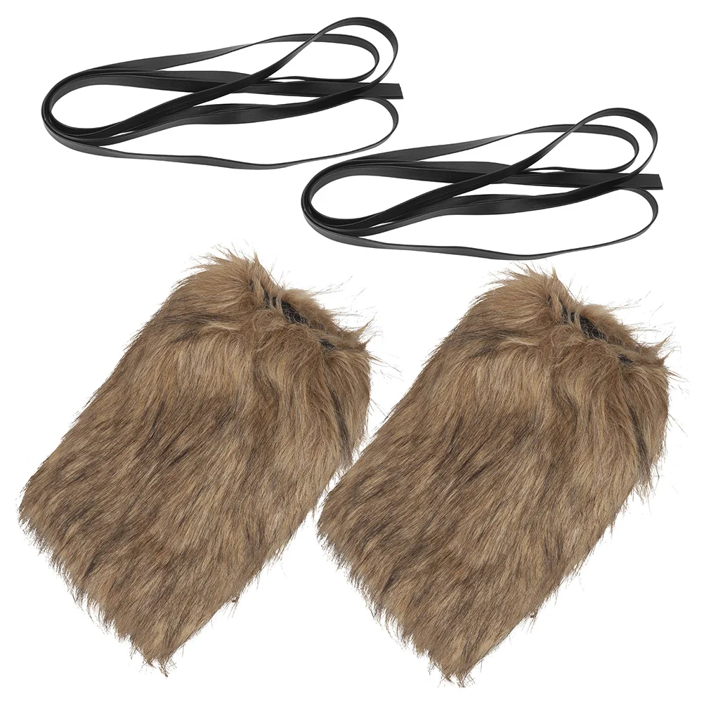 2Pcs Viking Boot Covers Leg Wraps Faux Warmers Adjustable Straps Cosplay Costume Accessories Unisex Winter Leg Warmers