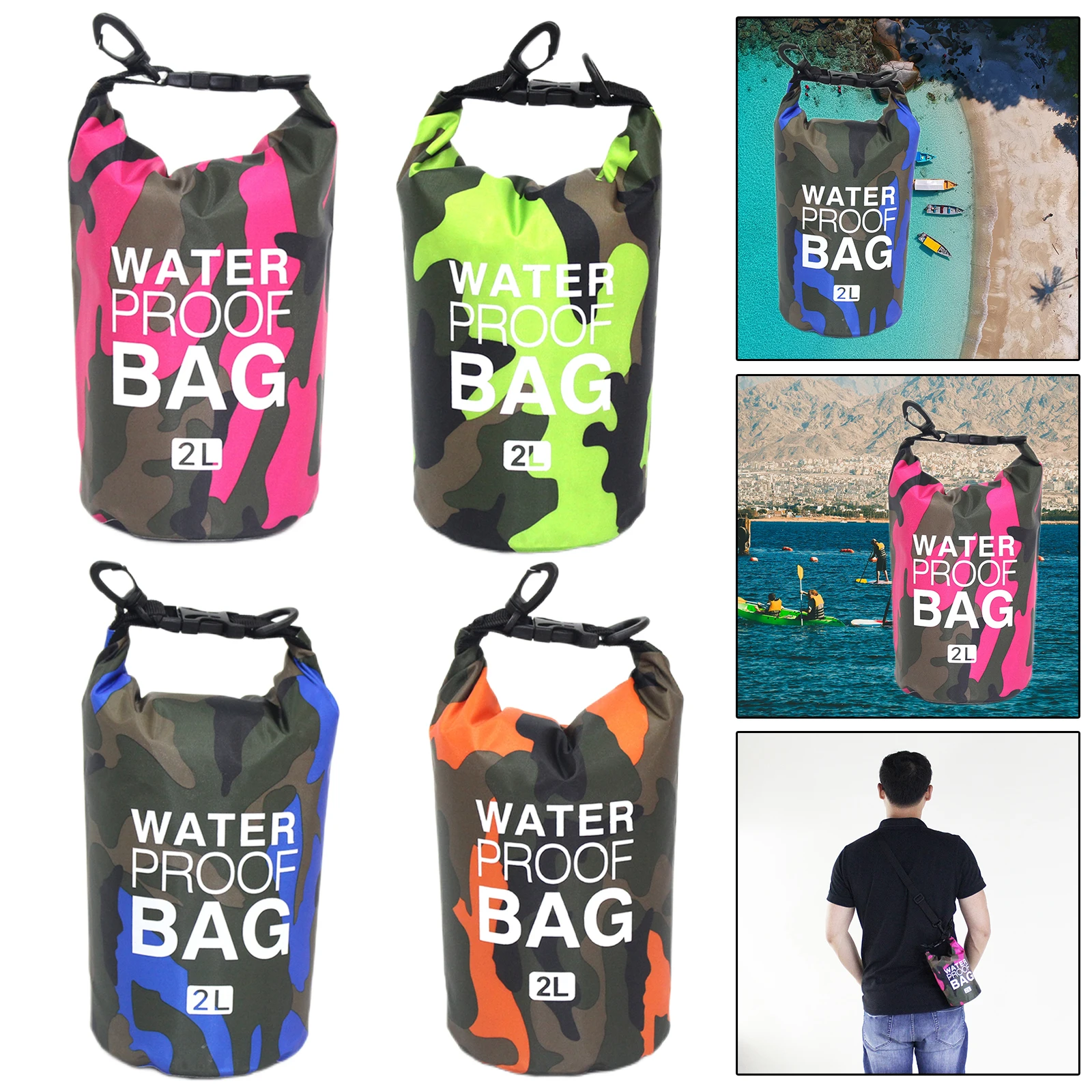 Bolsas impermeables 2L 5L 10L 15L 20L 30L bolsas deportivas de natación mochila deriva Rafting surf gimnasio bolsa seca accesorios de playa