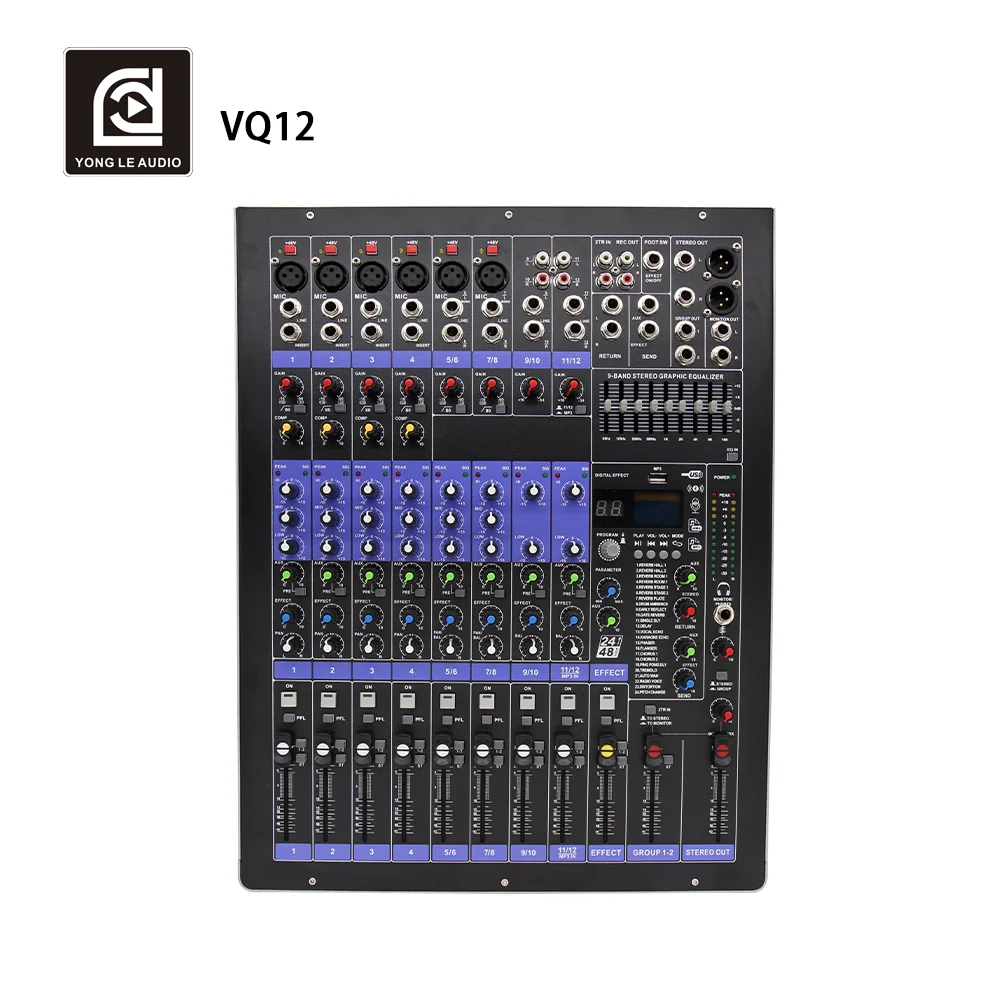 

Professional Digital Audio Console Mixer 12 Channels For Studio & Live Performances For Live Streaming & Recording