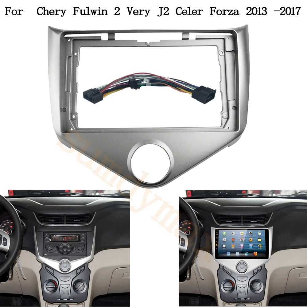 

2 Din 9 Inch Car Radio DVD Mp4 GPS ABS PC Plastic Fascia Plane Frame Dash Kit for Chery Fulwin 2 Very J2 Celer Forza 2013-2017