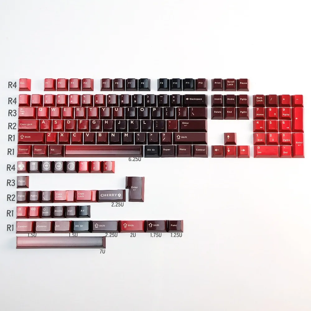 Purple Master Keycap Red Porcelain Bright Technics 134 Keys Aurora Keycap Set PBT DYE Sub Cherry Profile For Mechanical Keyboard