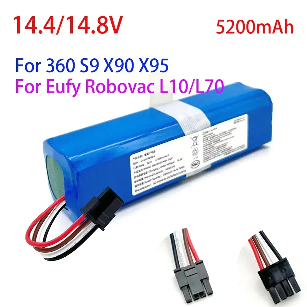 

14.4V 6800mAh Original Rechargeable Li-ion Battery for 360 S9 X90 X95 for Eufy Robovac L70/L10 Robot Vacuum Cleaner Battery Pack