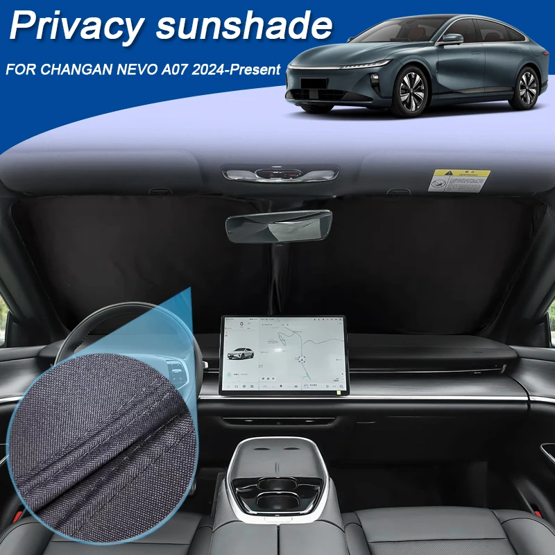 

Автомобильный черный солнцезащитный козырек для окон для CHANGAN NEVO A07 2024-настоящее время, анти-УФ-изоляция, защитная крышка, аксессуары для интерьера