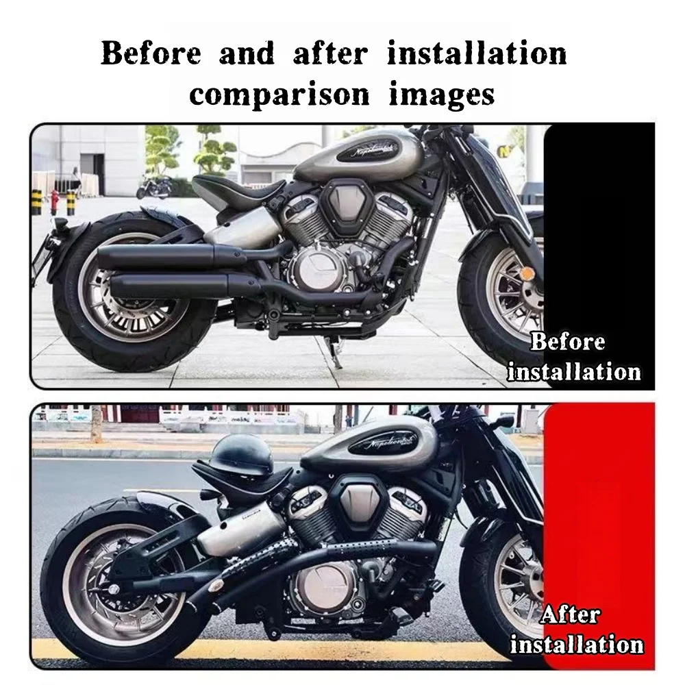 For Napoleonbob500 BENDA modified retro sweeping exhaust pipe two-out-two straight-row full section accessories lossless direct