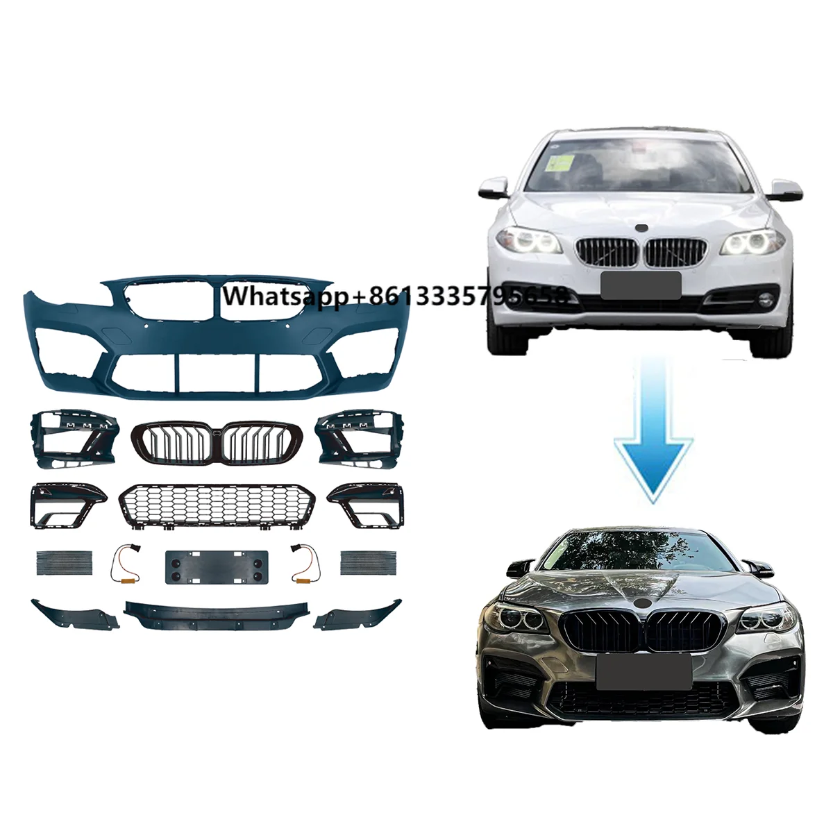 

High Quality Car Parts Front&Rear Bumpers Exhaust Pipe Assembly for 5 Series 2011-2017 F10 Upgrade to G30 M5 Accessories