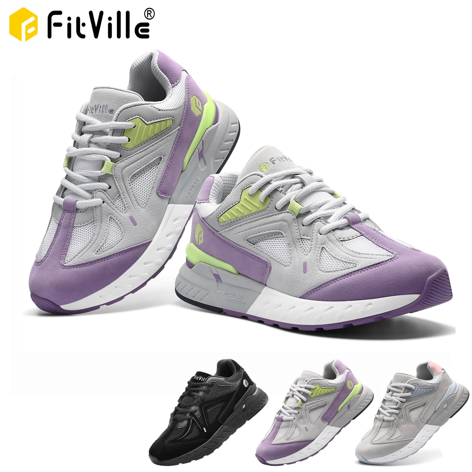 

FitVille Women's Extra Wide Walking Shoes Wide Width lightweight Sneakers for Flat Foot Plantar Fasciitis Heel Pain Relief