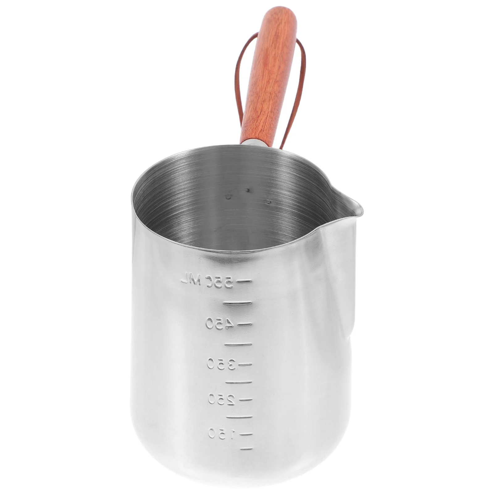 

Stainless Steel Frothing Pitcher Measurement Markings Antiscald Handle Coffee Milk Steaming Latte Art Home Commercial Use