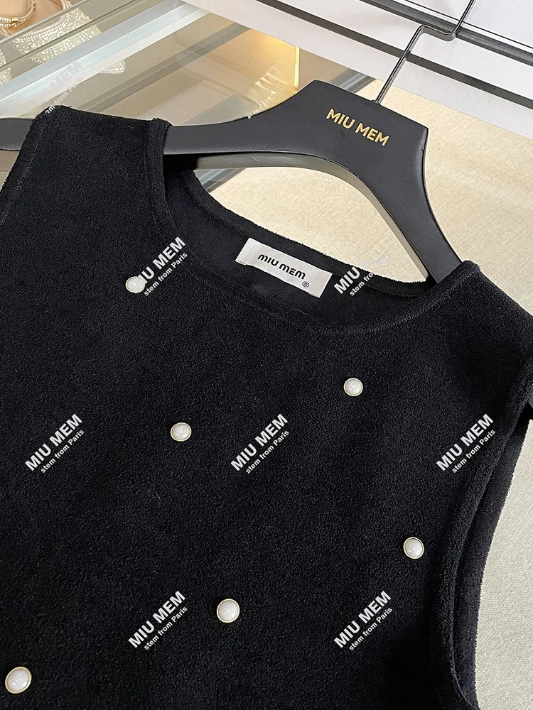 SIVOS High-End Winter Gestrickter Dr. Hepburn Sle bestickter Kuchenrock Hohe Taille A-Linie ort Dr. Polyesterfaser