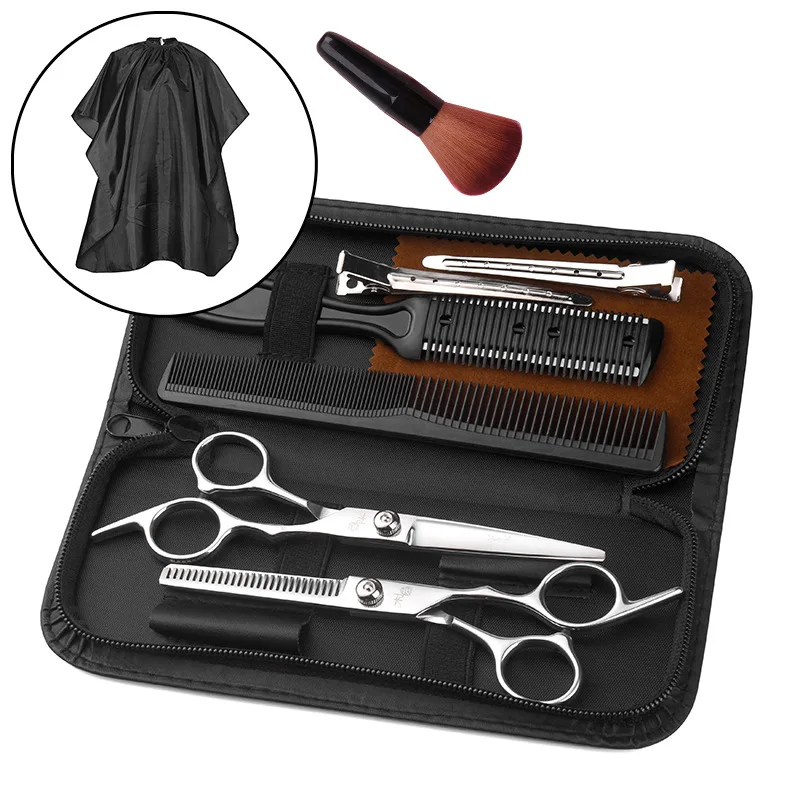 Stainless Steel Hair Cutting Scissors Set Thinning Shears Hairdressing Tools Barber Scissors for Bangs Trimming