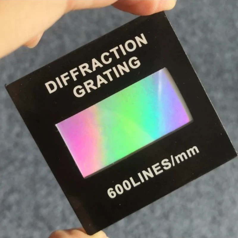 50x50mm Optical Glass Holographic Trasmission Diffraction Grating University Spectral Decomposition Wavelength 20-2000nm