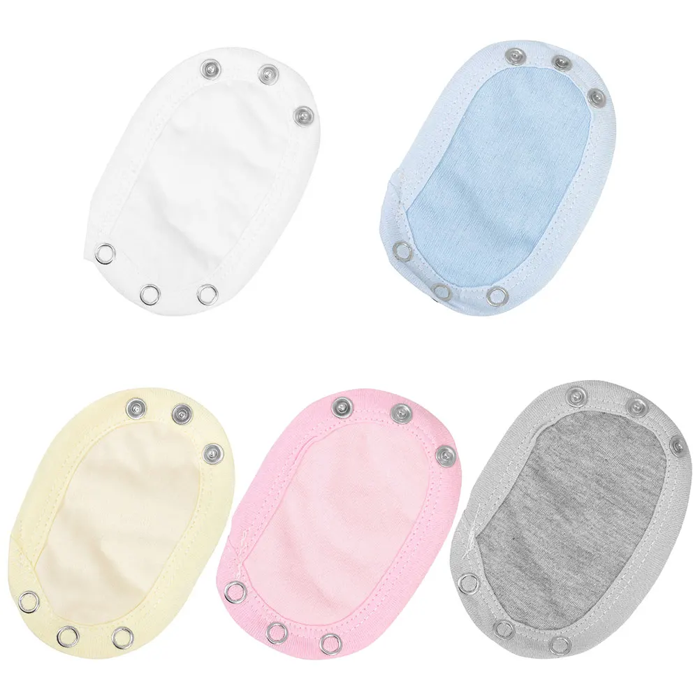 

5Pcs Adjustable Baby Bodysuit Extender Cotton Material Snap Design for Newborn Jumpsuits Extended Wear Versatile Use
