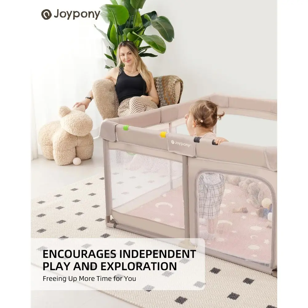 روضة أطفال مدمجة مقاس 50 × 50 مع شبكة قابلة للتنفس وحصيرة للاستخدام الداخلي في الشقق