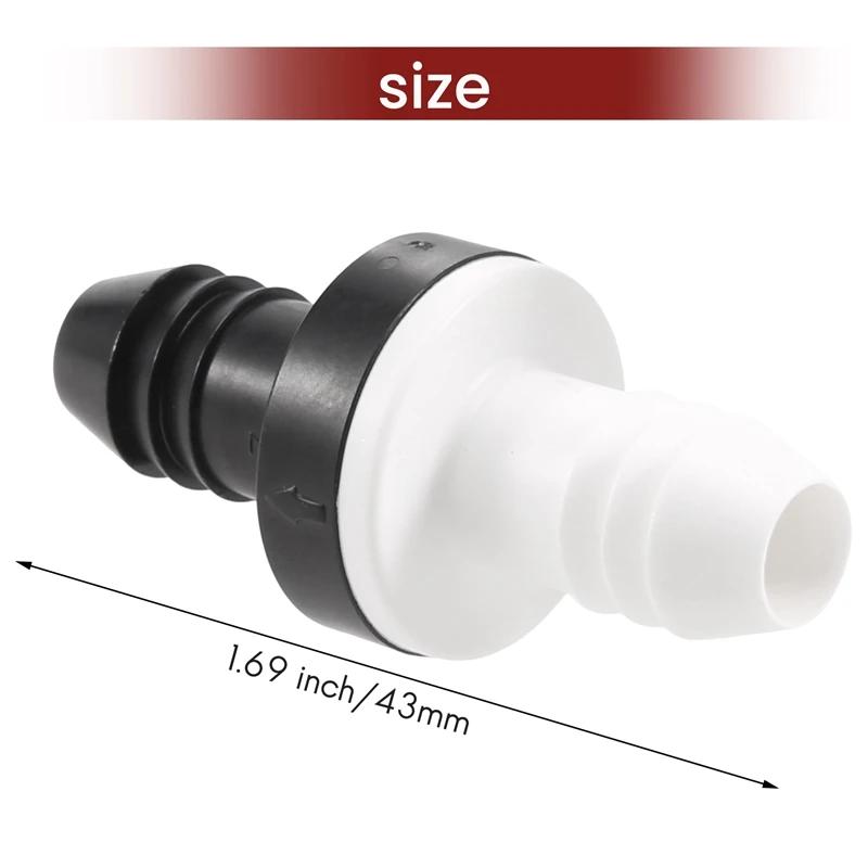 2Pcs 3/8 Inch 10Mm Inline Abs One Way Water Non Return Check Valve For Fuel Gas Liquid Air
