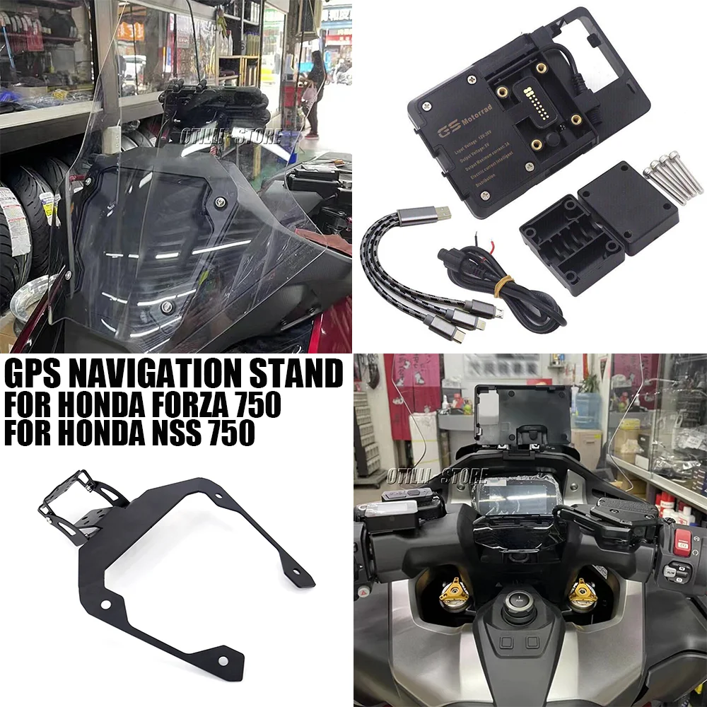 

New Navigation Stand Holder Phone Mobile Phone GPS Plate Bracket Support Holder For Honda Forza 750 Forza750 NSS 750 NSS750