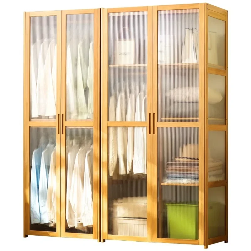 Armario simple para el hogar, habitación de alquiler con área de ropa colgante, montaje de estante, armario de dormitorio fuerte