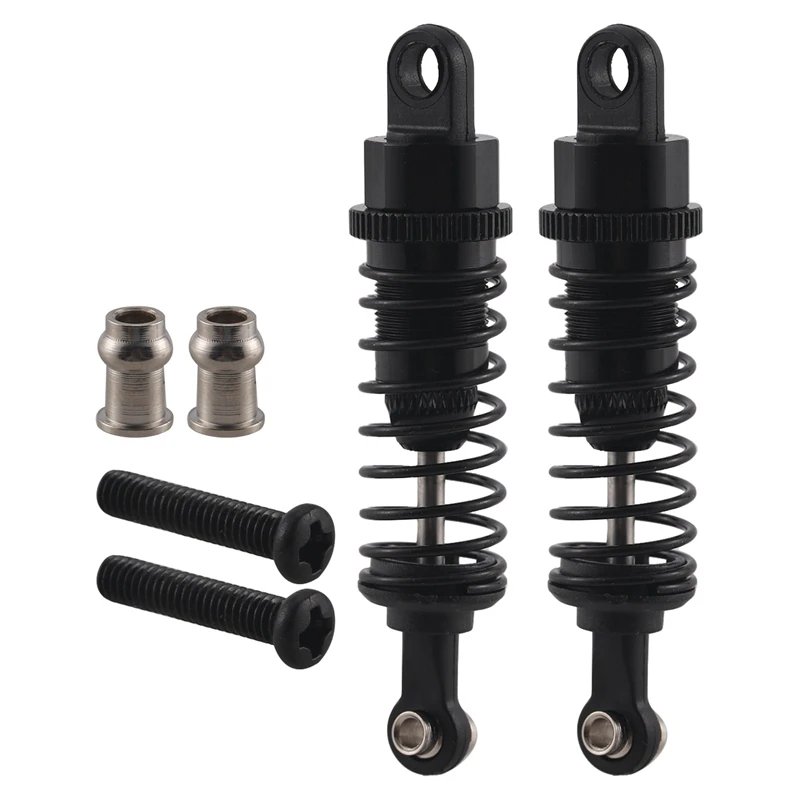 2 Pcs Oil Adjustable 65Mm Shock Absorber Damper for Rc Car 1/18 WLtoys A959 A969 A979 K929 Hpi Hsp Traxxas Losi Tamiya,Black