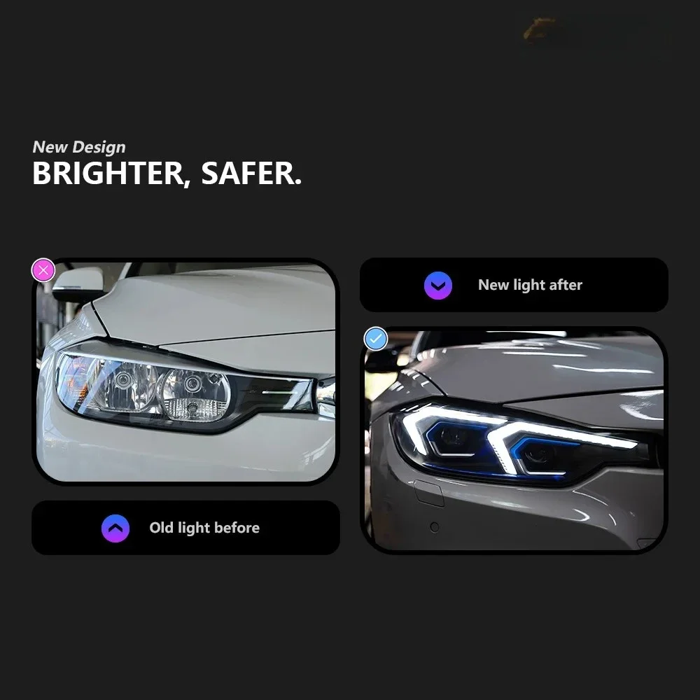 

Автомобильные фары для BMW F30, светодиодные фары, линзы проектора F31, фара 318i 320i 325i 328i 330i 335i DRL, автомобильные аксессуары