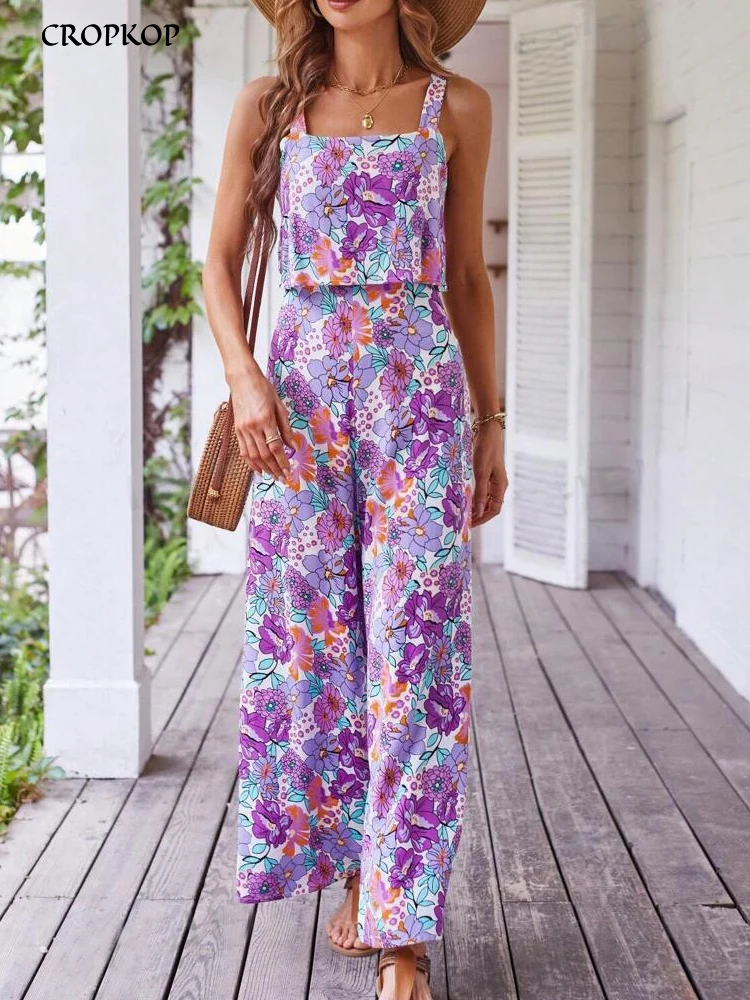 Summer Women's Print Jumpsuits,Sexy Halter Beach Long Jumpsuits,Jump Suit Woman,Jumpsuit Women Sexys,New 2024 Clothes,Rompers