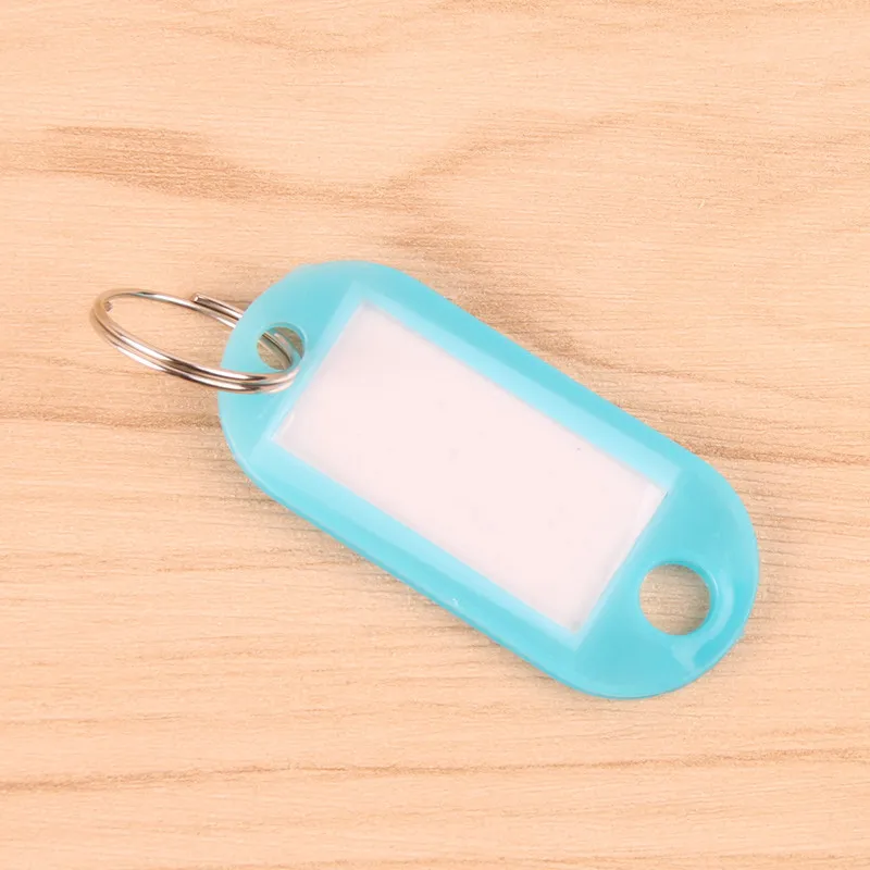 10Pcs Plastic Keychain Key Tags Id Label Name Tags With Split Ring For Baggage Key Chains Key Rings