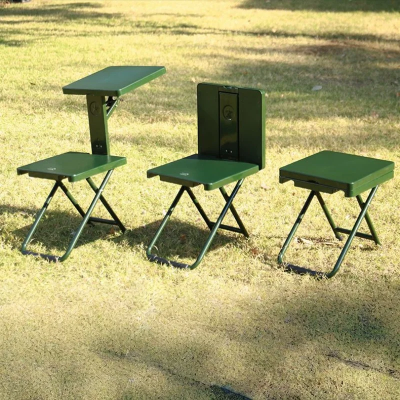 Outdoor Portable Folding Multifunctional Chair Folding Chair Study Writing Chair With Table Picnic Camping Fishing Chair Sales