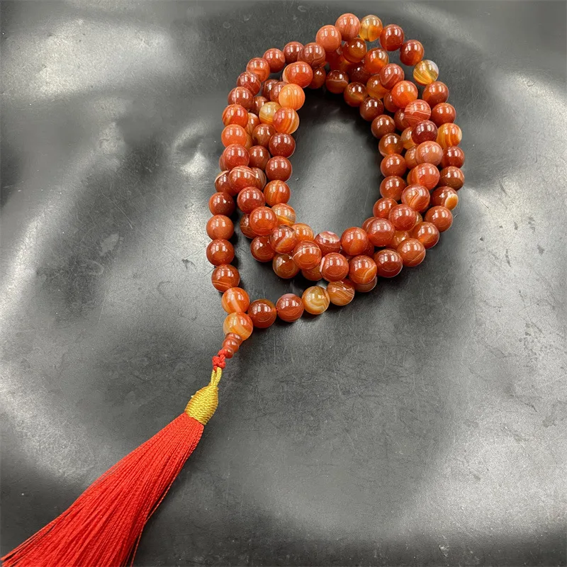

10mm 108 PCs red agate beads sweater chain long necklace