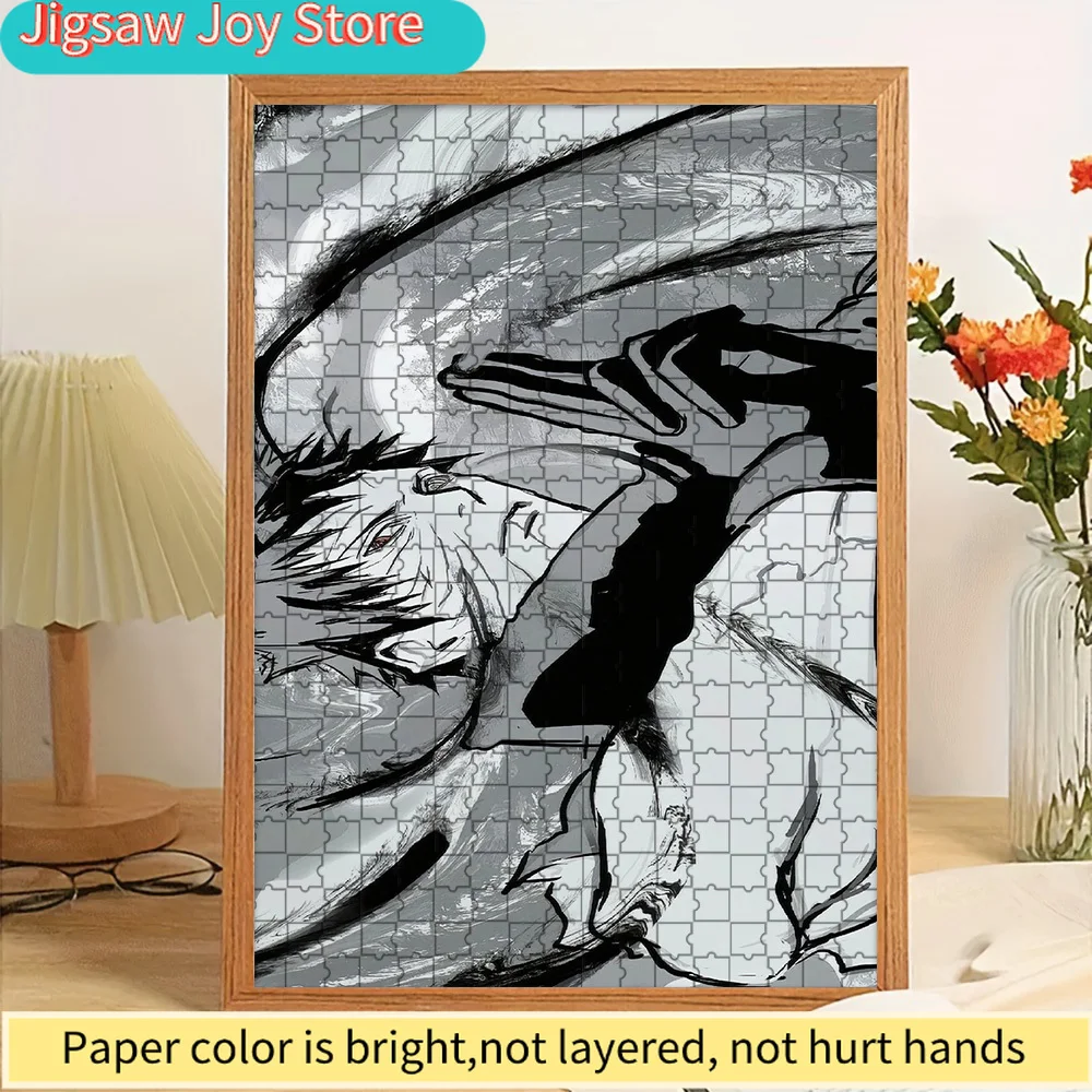 

Anime Naruto Sasuke Uchiha Dynamic Black White Manga Action Scene Paper Puzzle, Premium Thick Paper Material, High Definition Vi