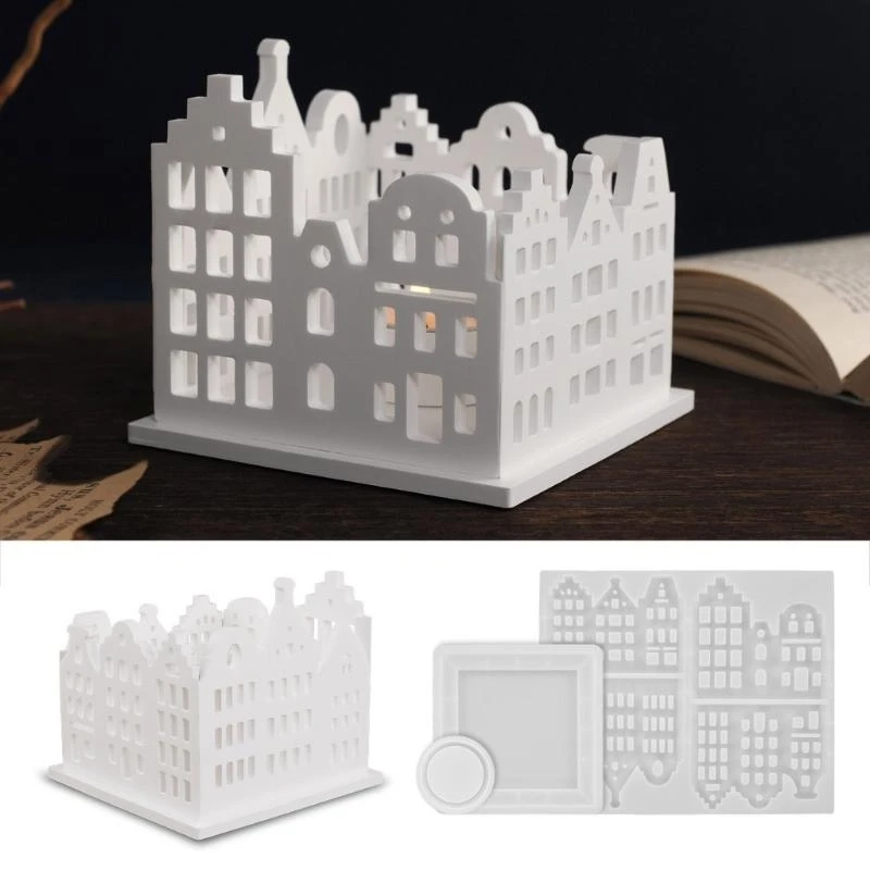 

Silicone Mold Resin House and Holder Moulds Multifuntional Crafting Supplies for Craft Projects and Decoration