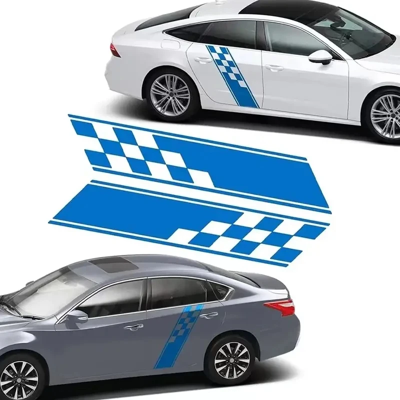 

Spruce Up Your Car with This Stylish Sports Plaid Door Stripe Decal!