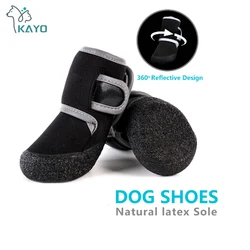 Soft Pet Shoes Spring Autumn Waterproof Rubber covered Sole Dogs Shoes Night Reflection Diving Fabric Light Leisure Dogs Boots