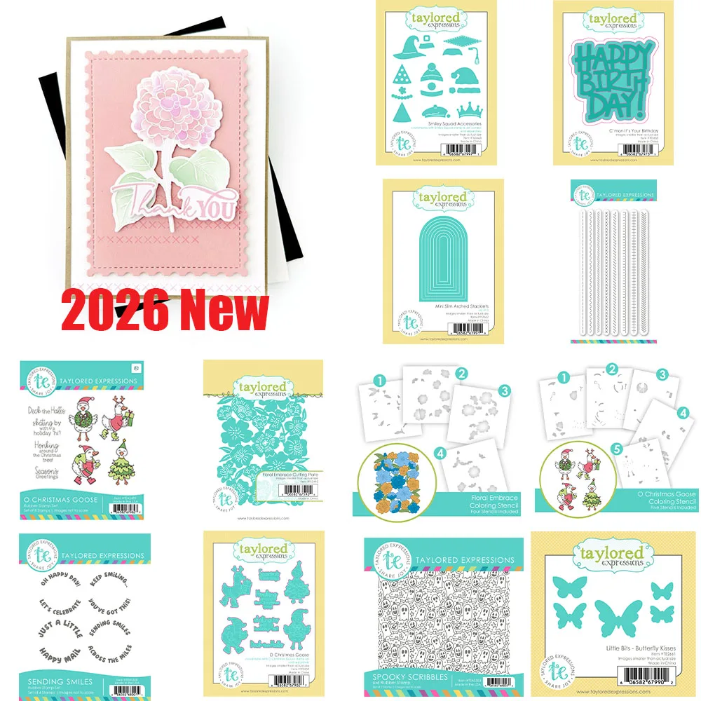 2026 Neuer Mini Slim Arched Stacklets Stanzformen Metall-Schneidestanzformen Klare Stempel Schablone DIY Scrapbooking Grußkarte Handgemacht