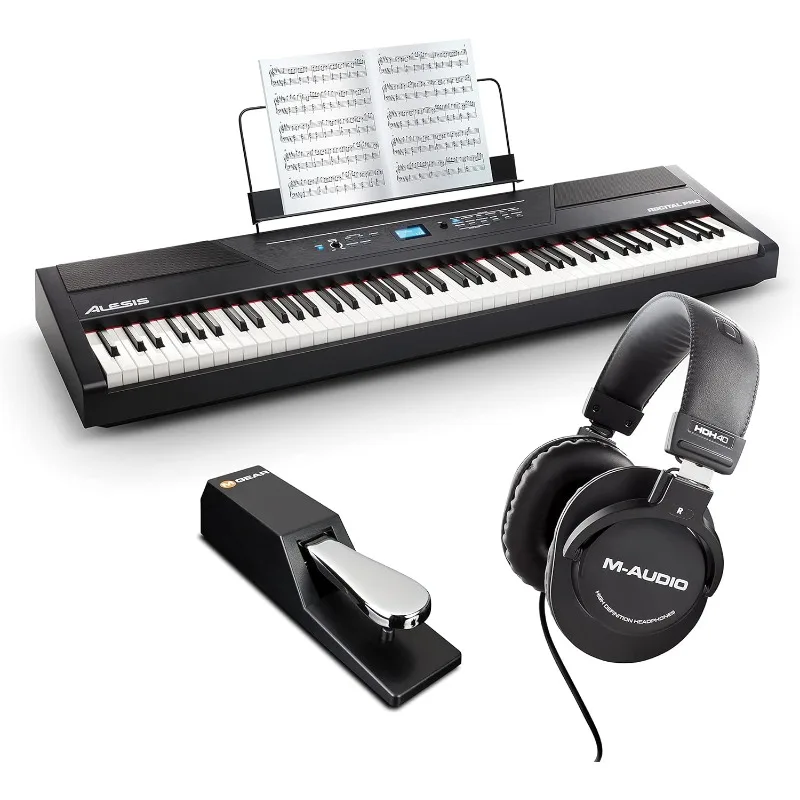 

Recital Pro - 88 Key Digital Piano Keyboard with Hammer Action Weighted Keys, 12 Voices, M-Audio Sustain Pedal and HDH40