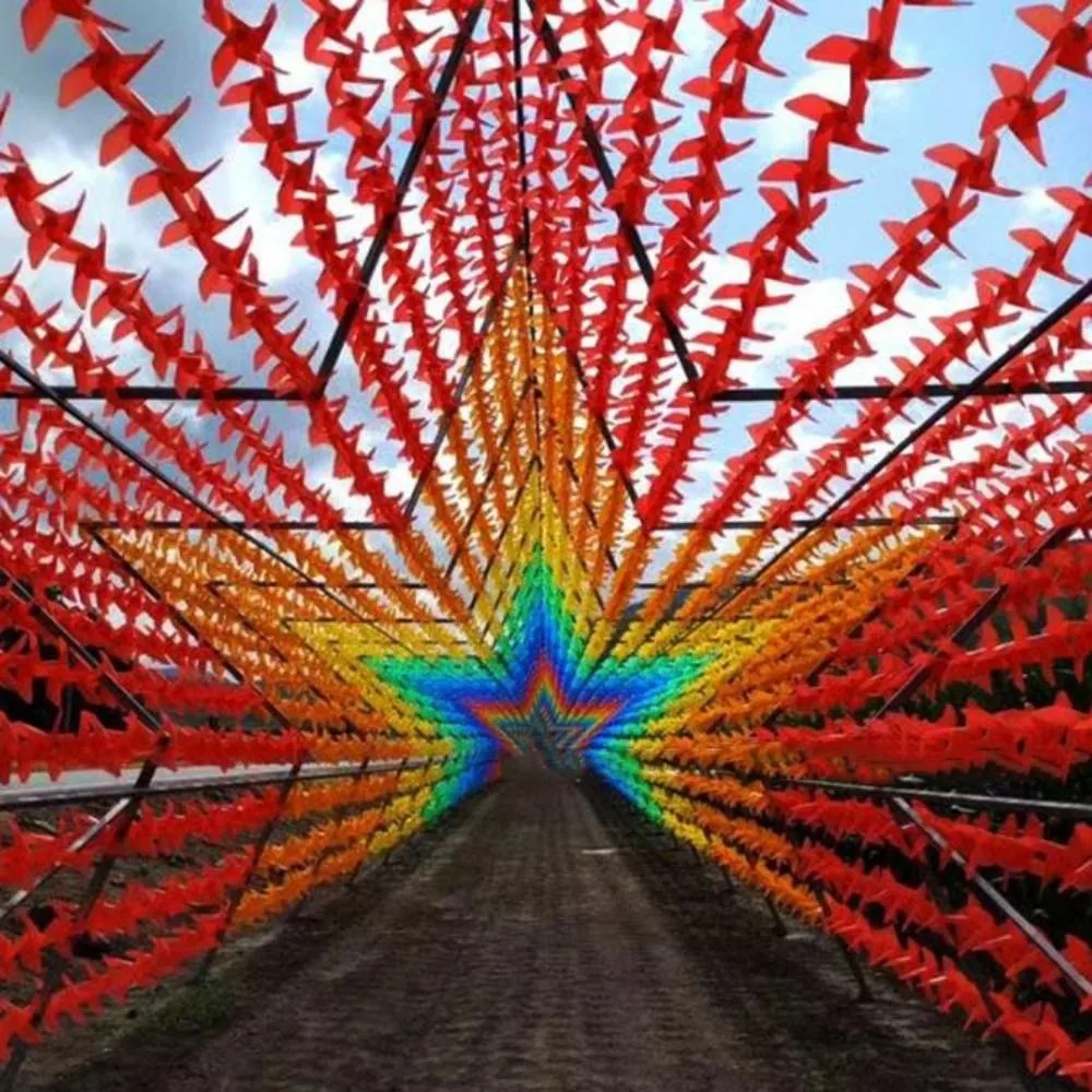 

Набор из 10 шт. разноцветных ветряных мельниц-арок для коридора, 4 лепестковые, с тросом из стальной проволоки, ручная работа