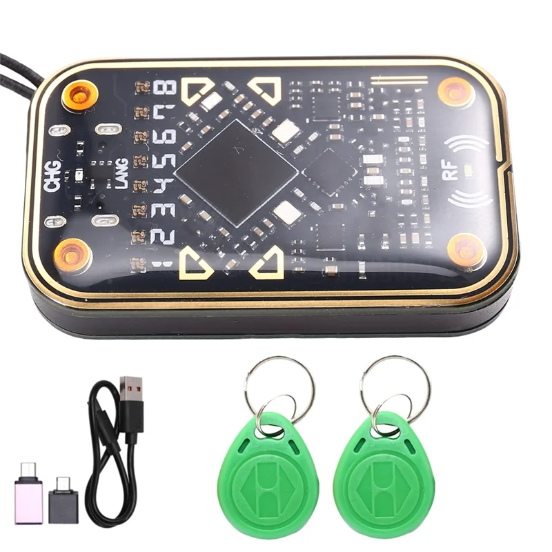 BNVN-Chameleon Ultra V2.0 RFID قارئ الشرائح الذكية محاكي البطاقة الذكية + 2XT5577 المفاتيح 125K 13.56M بطاقة فك NFC الناسخ