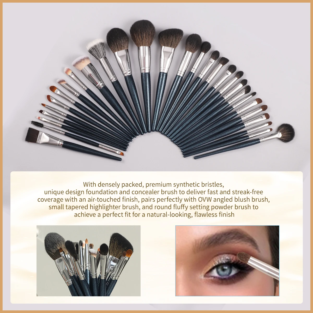 Ovw Make-up Pinsel Set 29/24pcs profession elle Foundation Mixer Concealer Puder Lidschatten Text marker Pinsel Brosse Verlängerungen