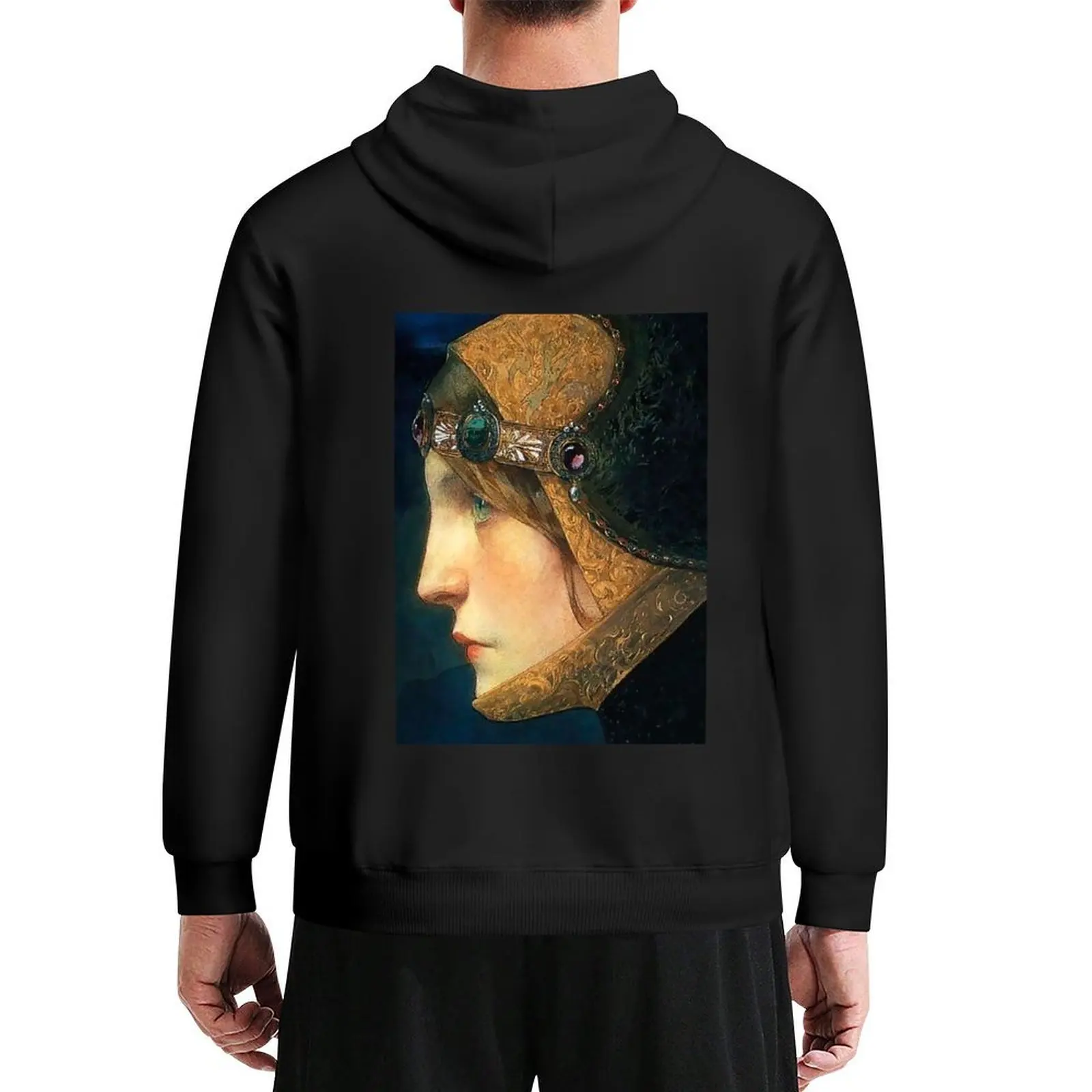 

Head of Lady in Medieval Costume by Lucien Victor Guirand de Scévola Hoodie anime clothing korean clothes graphic hoodie