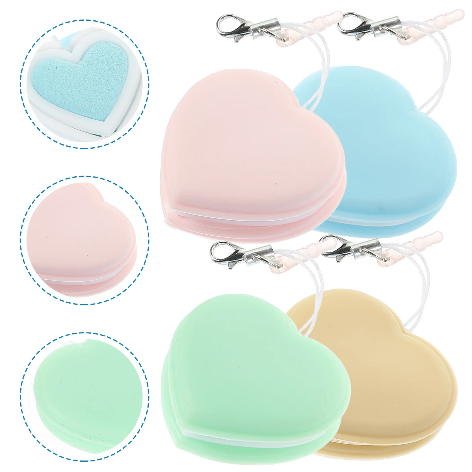 4 Pcs Heart Shaped Macaron Lens Cleaning Wipes Compact Lightweight Cleaner Eyeglass Sunglasses Camera Phone Tablet