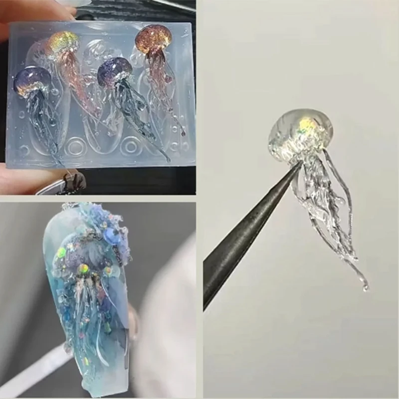 Soft Silicone Jellyfish Moulds Art Dropper Mold Convenient Art Molds Resin Craft Mould DIY Casting Moulds