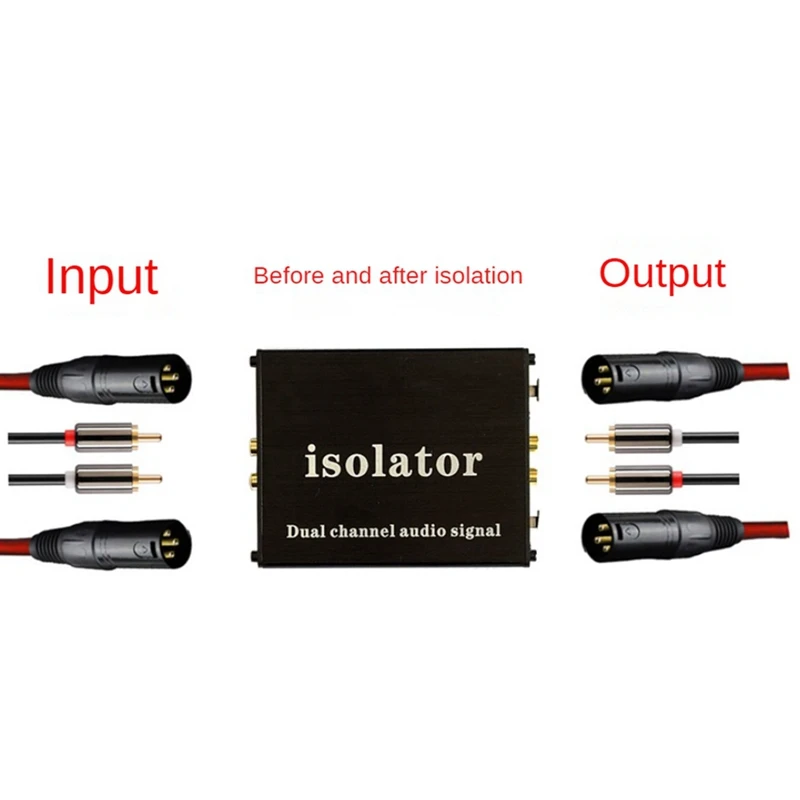 XLR RCA Noise Reduction Isolator Anti-Interference Transformer Isolator To Eliminate Common Ground Current Sound