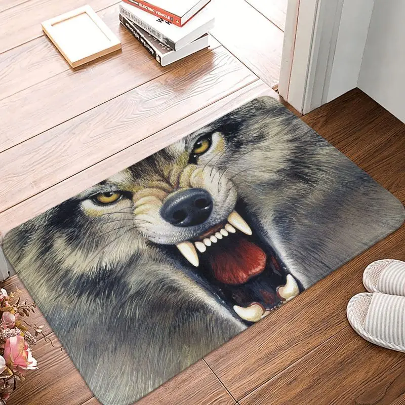 Custom Spirit Animal Wolf Front Floor Door Entrance Mat Indoor Bath Kitchen Doormat Garden Carpet Rug