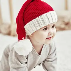 Baby Knitted  Hat Christmas Hat Adult Hat Parent-Child Christmas Hat Mother Kids Knit Beanie Cap Winter Warm Infant Bonnet Gift