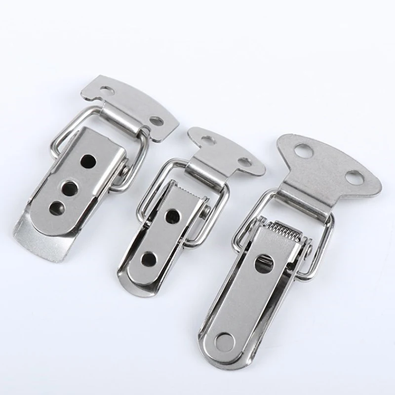 2PCS Stainless Steel Duck-mouth Buckle Vintage Mini Lock Chest Box Gift Suitcase Case Buckles Toggle Hasp Latch Catch Clamp DIY