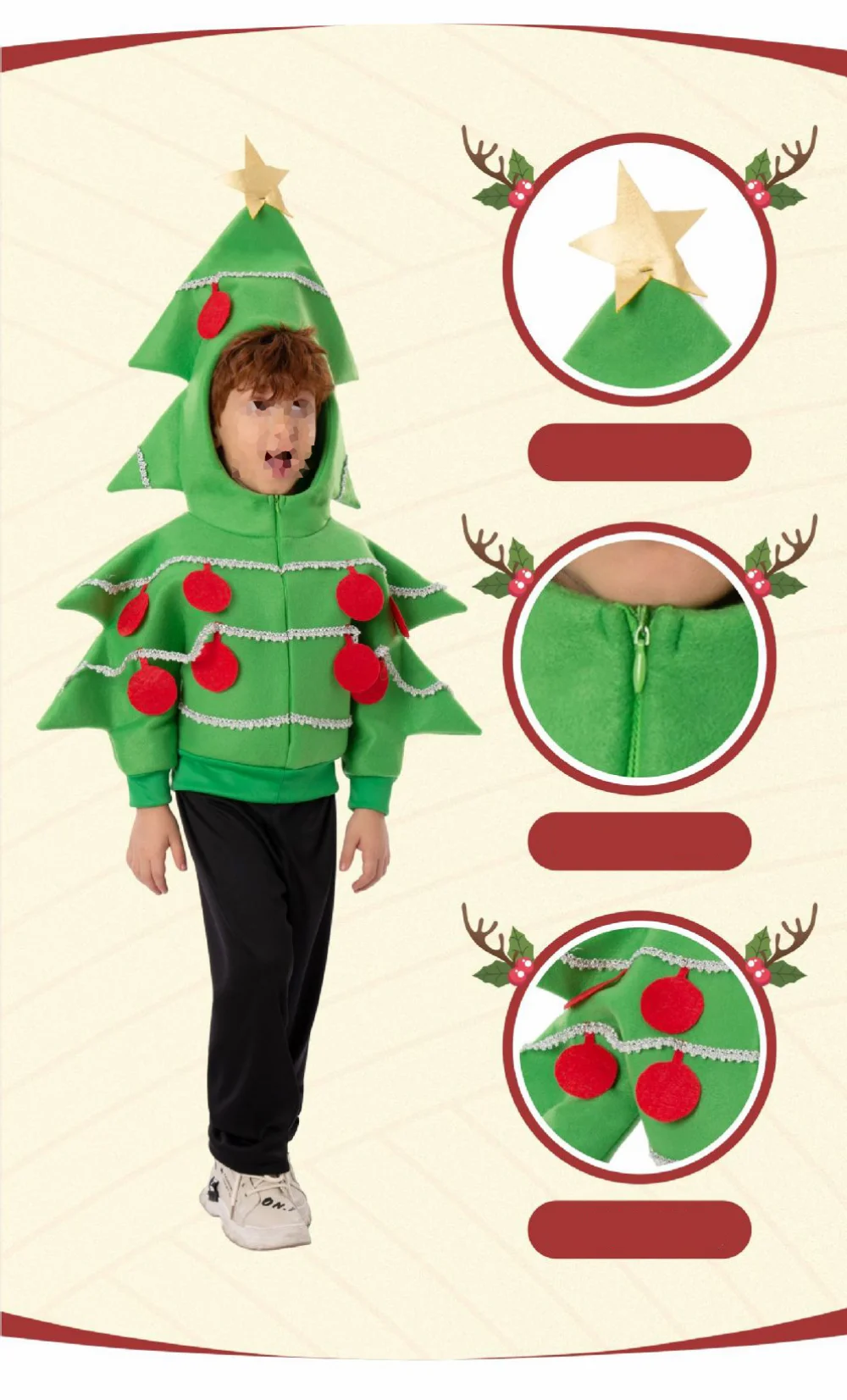 Disfraz de árbol de Navidad para niños, Onesies de Navidad para niños pequeños, mono de Cosplay de árbol de Navidad para niños y niñas